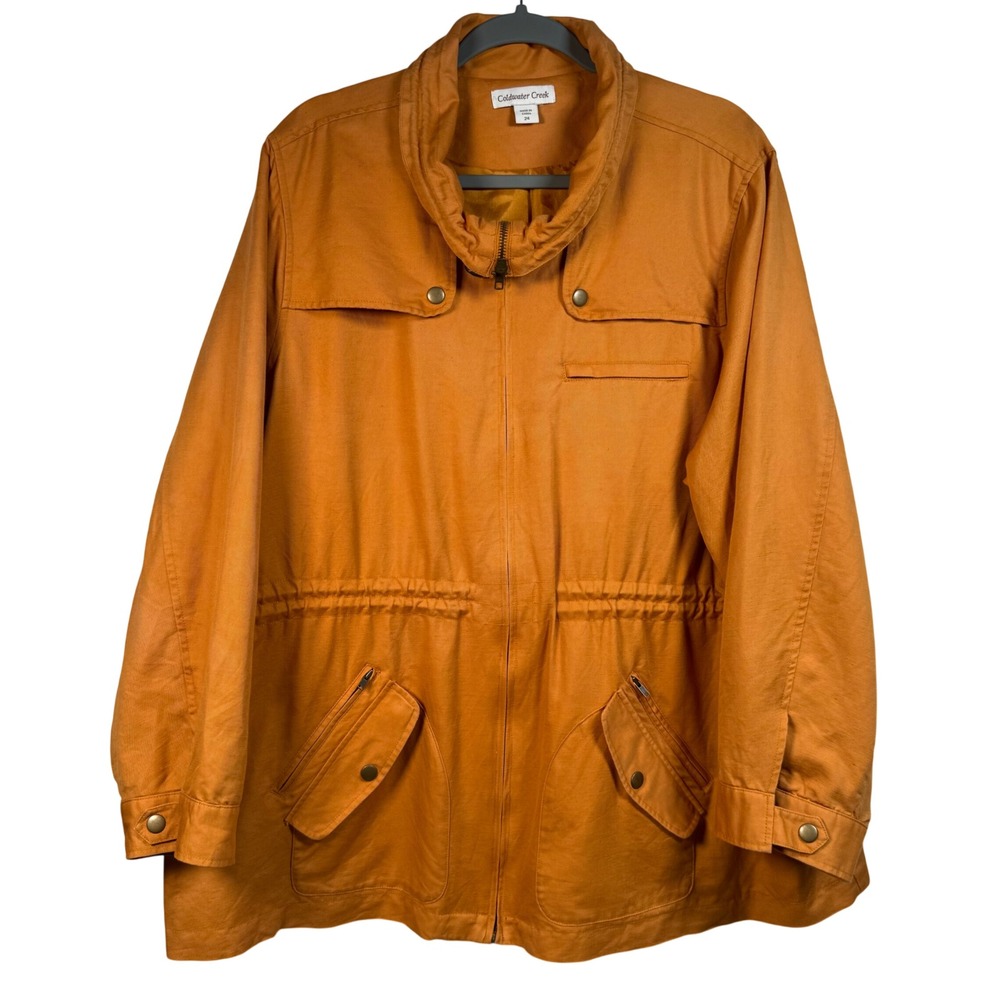 Coldwater Creek Plus 24 Linen Cotton Field Jacket Coat Note Flaw Chore Gorpcore